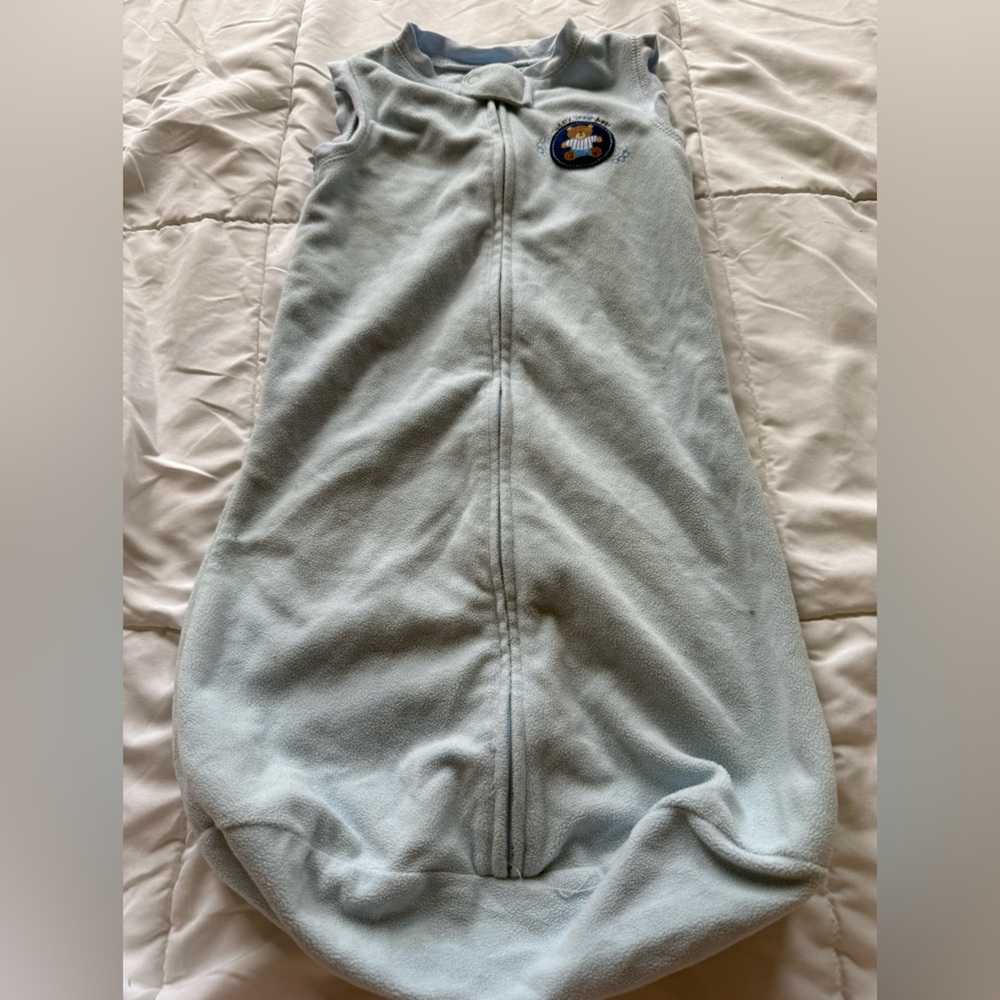 Small Wonders Baby Boys light blue sleep sack soft fleece